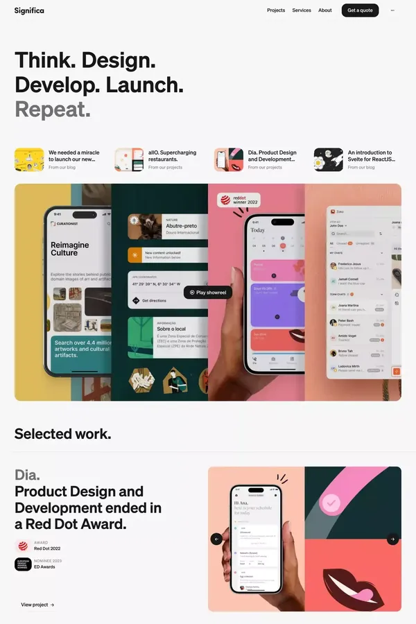 Significa – Design-led digital products - Portfolio design inspiration