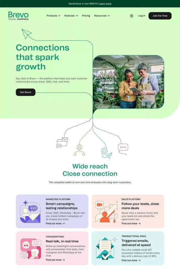 Brevo (formerly Sendinblue) | CRM Suite - Landing design inspiration