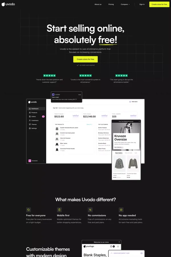 Uvodo - Landing design inspiration