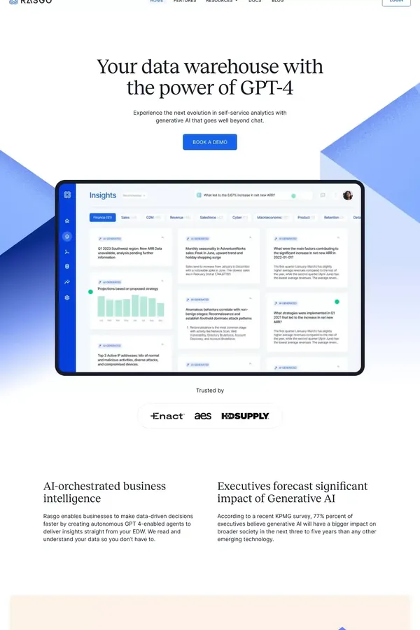 Rasgo - Generative AI for your EDW - website design inspiration