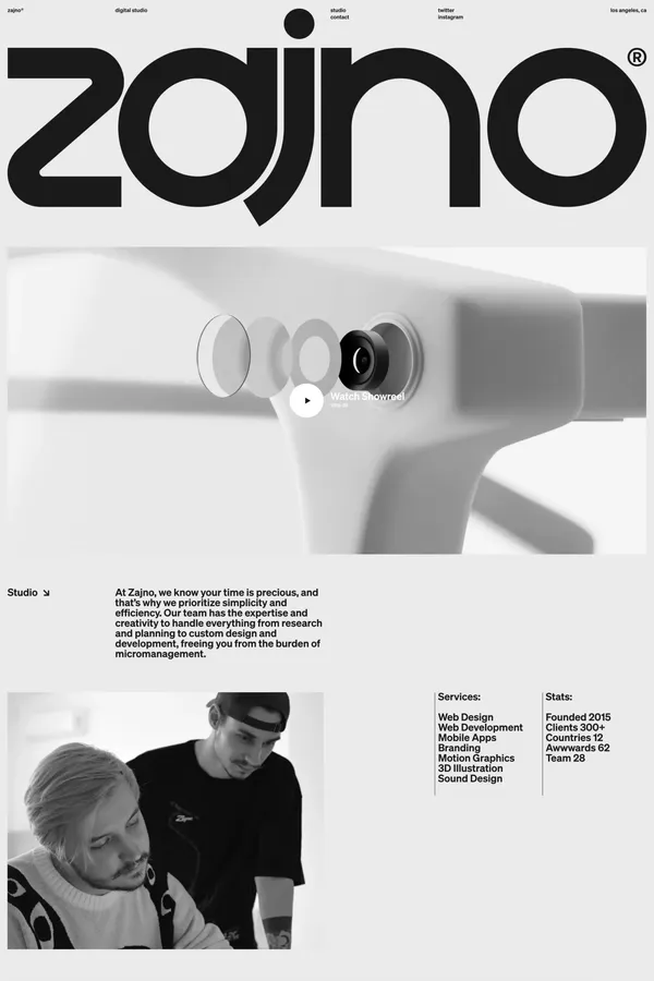 Zajno | Digital Design Studio - Portfolio design inspiration