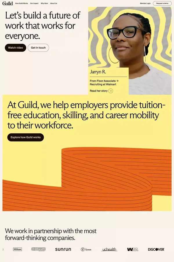 The Guild Career Opportunity Platform™ - Landing design inspiration