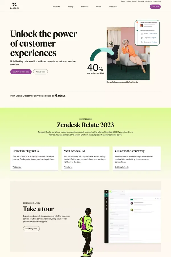 Zendesk - Landing design inspiration
