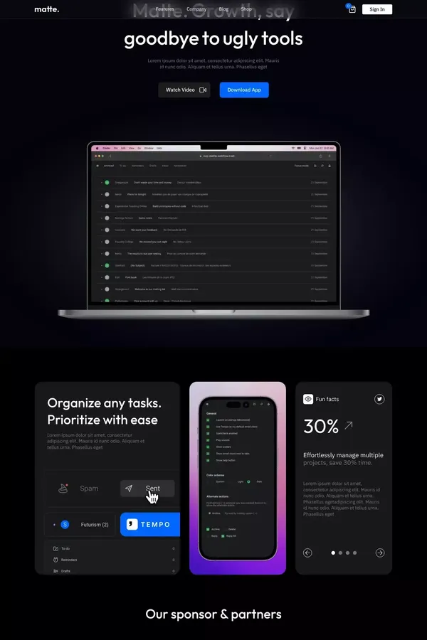 Matte - Webflow Ecommerce website template