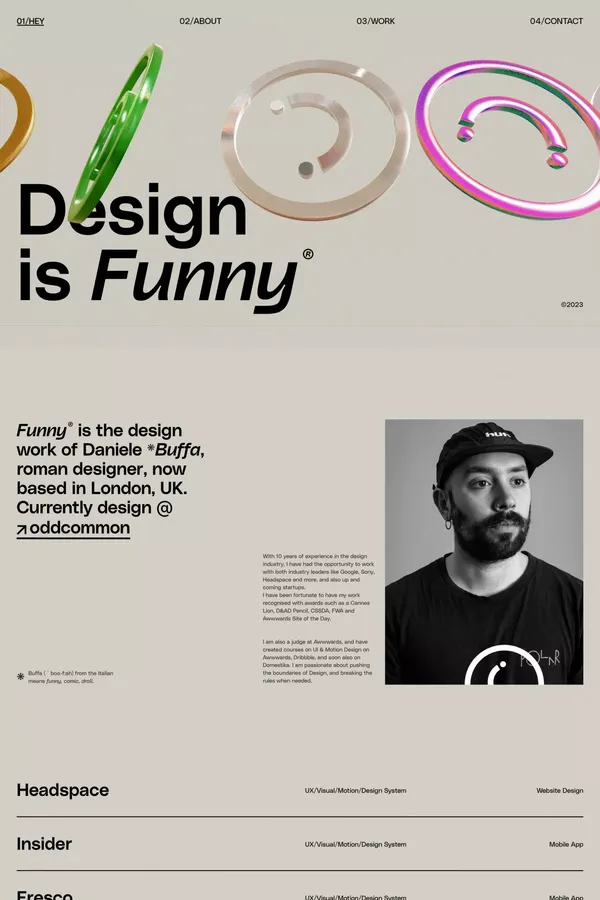 Design is Funny - Portfolio design inspiration