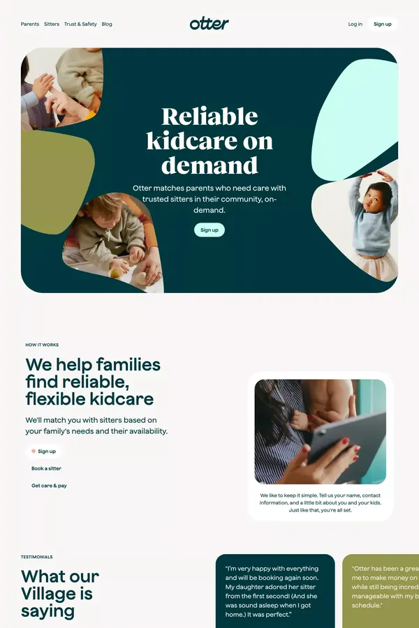 Otter • The Bright Side of Kidcare - Landing design inspiration