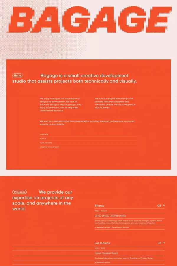 Bagage — Creative development studio - Portfolio design inspiration