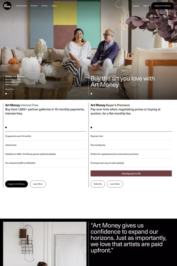 Art Money - website design inspiration