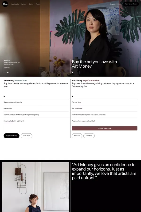 Art Money - Landing design inspiration