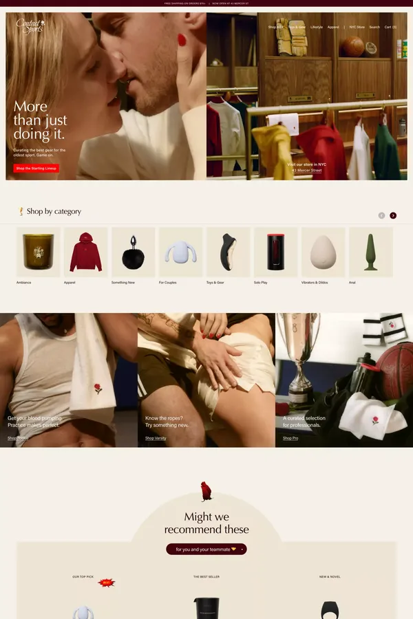 Contact Sports - Ecommerce design inspiration