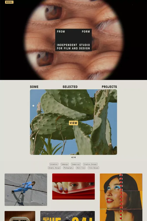 From Form - Studio for Film and Design - Portfolio design inspiration