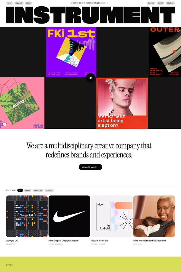 Instrument | Digital marketing, branding and product experiences | Instrument - Portfolio design inspiration