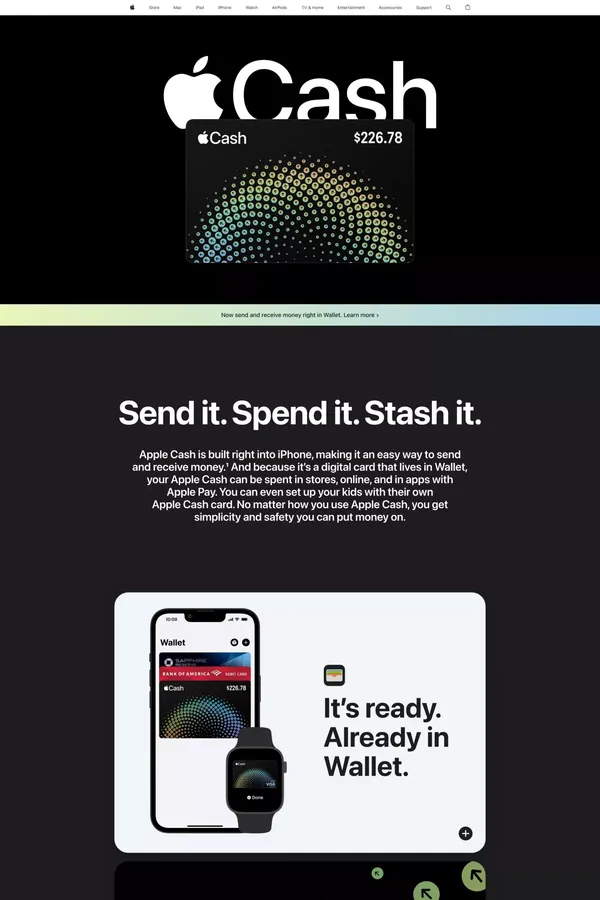 Apple Cash - Apple - Landing design inspiration
