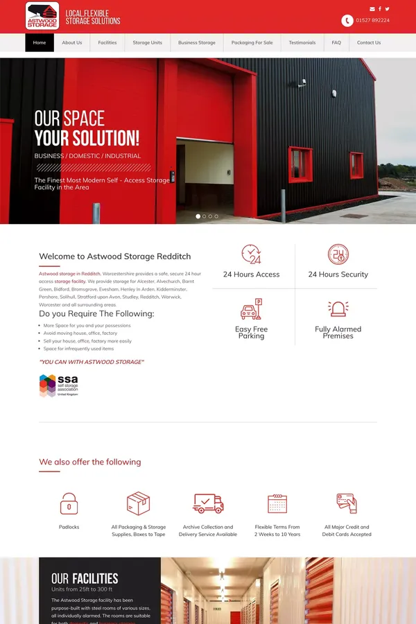 24hr Self Storage Redditch, Worcestershire - Astwood Storage - website design inspiration