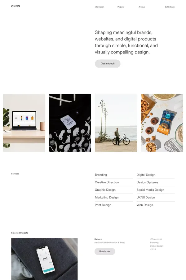 ONNO - Digital & Brand Design Studio - Portfolio design inspiration
