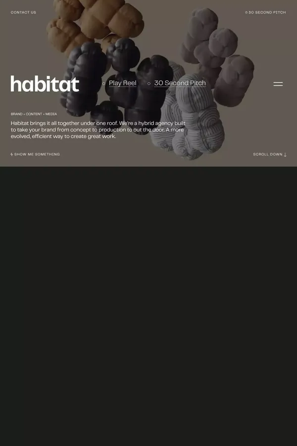 Agency Habitat | Brand, content and media all under one roof - Landing design inspiration