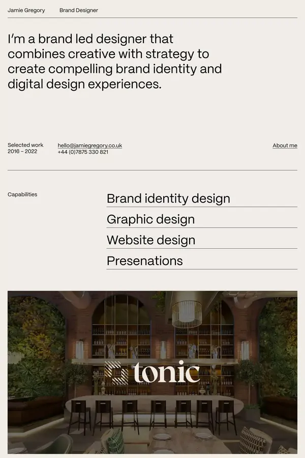 Brand Designer / Jamie Gregory - Portfolio design inspiration