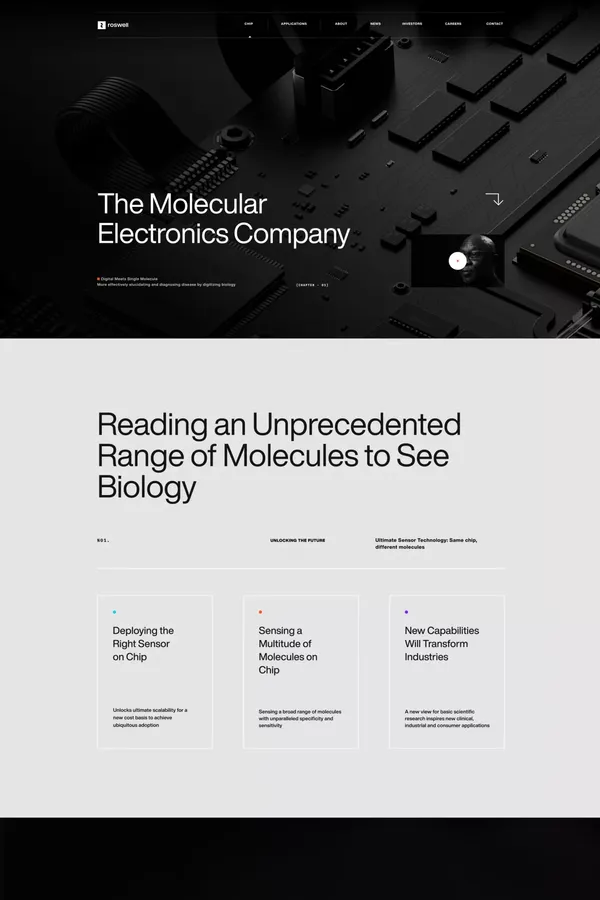 The Molecular Electronics Company - Landing design inspiration