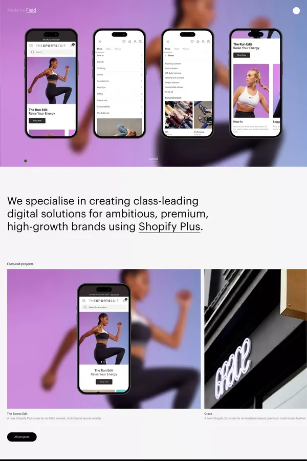 Made by Field | Shopify Plus Agency | Shopify Designers & Developers - Portfolio design inspiration