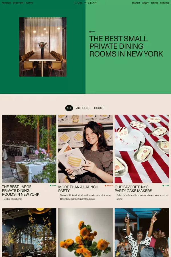 Care of Chan - Blog design inspiration