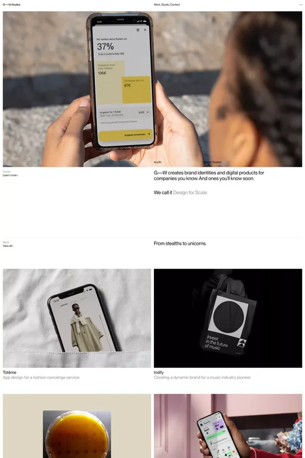G—W Studios - Portfolio design inspiration