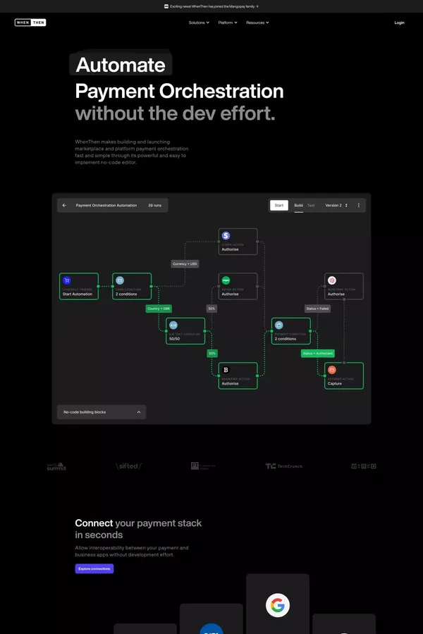 WhenThen - Landing design inspiration