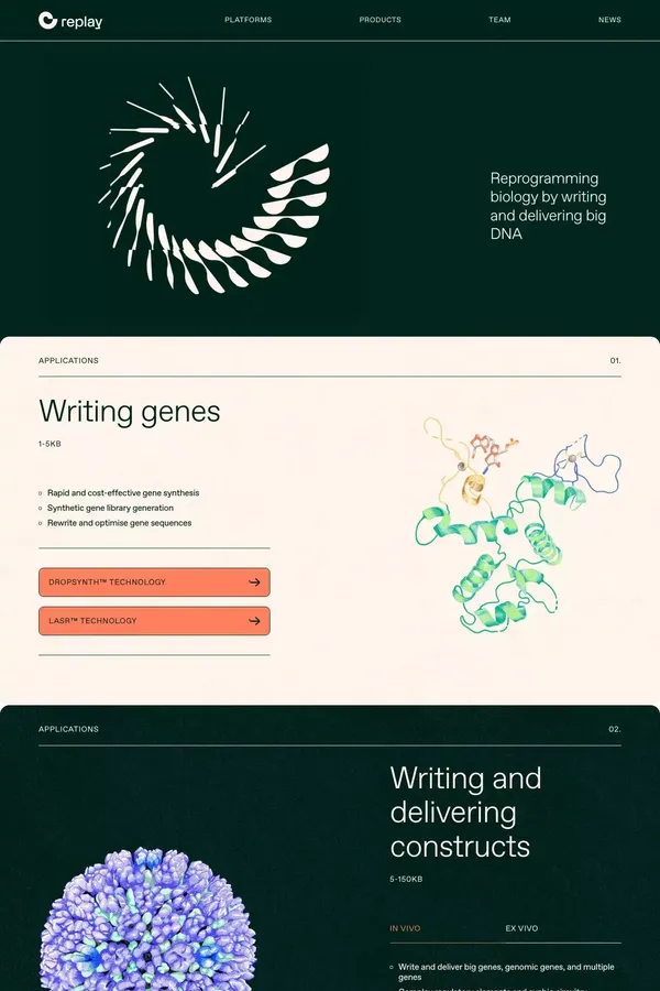 Replay - Landing design inspiration