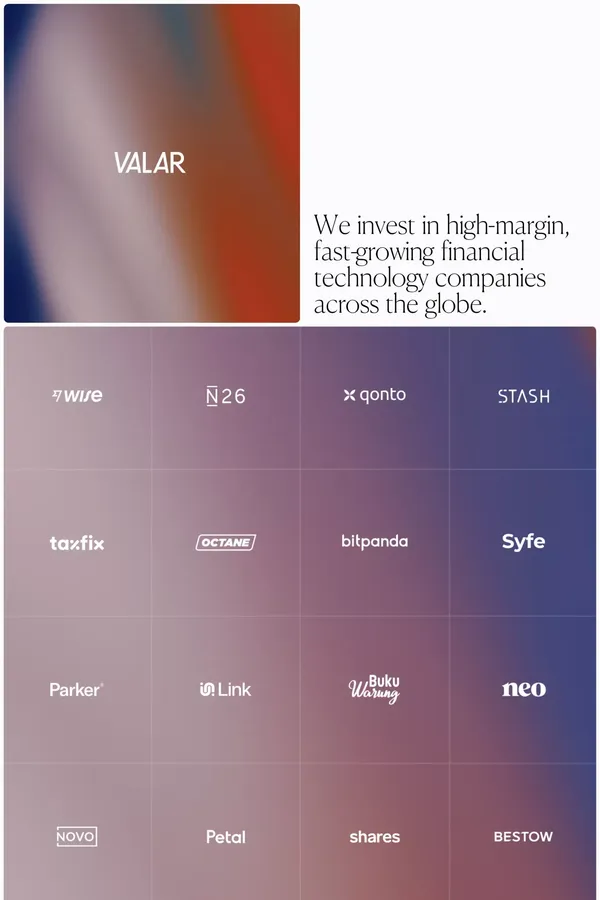 Valar - Portfolio design inspiration
