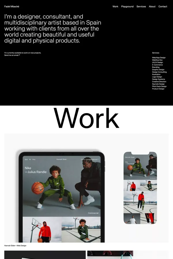 Fadel Mbacké - Portfolio design inspiration