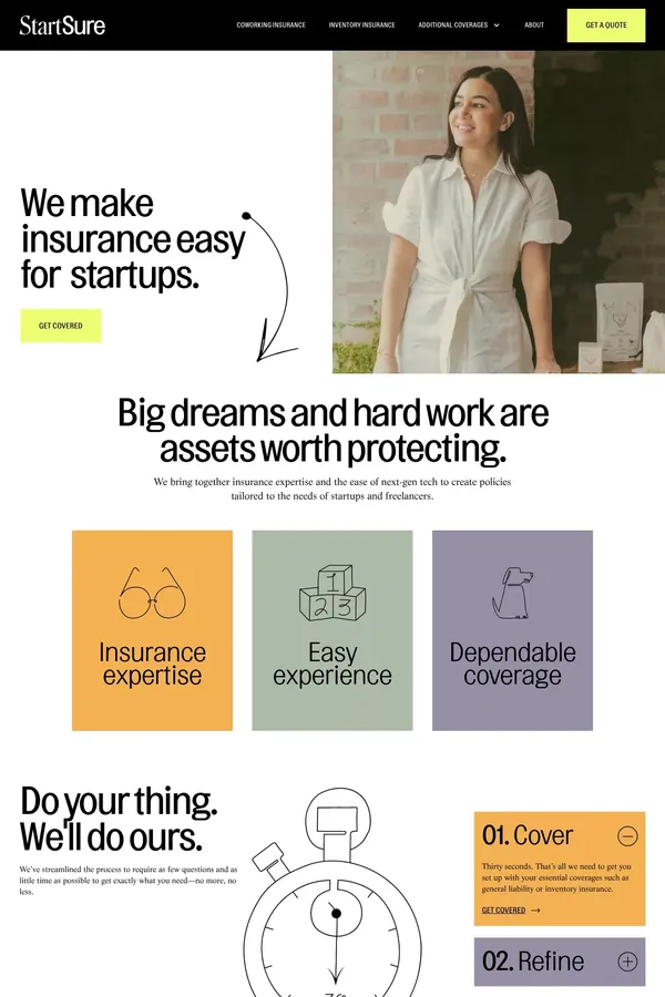 StartSure - Landing design inspiration