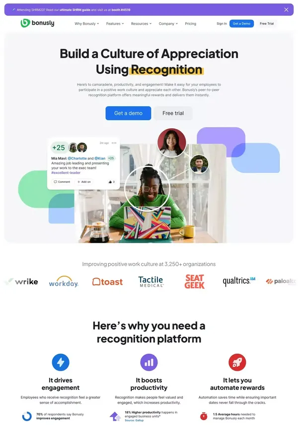 Bonusly | Fun and Smart Employee Recognition and Rewards