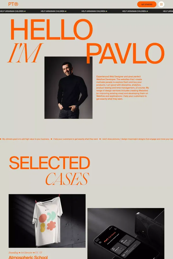Experienced web designer and pixel perfect Webflow developer - Portfolio design inspiration