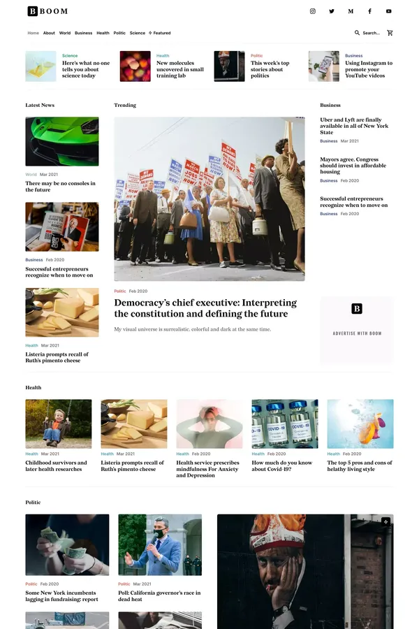 Boom - Webflow Ecommerce website template