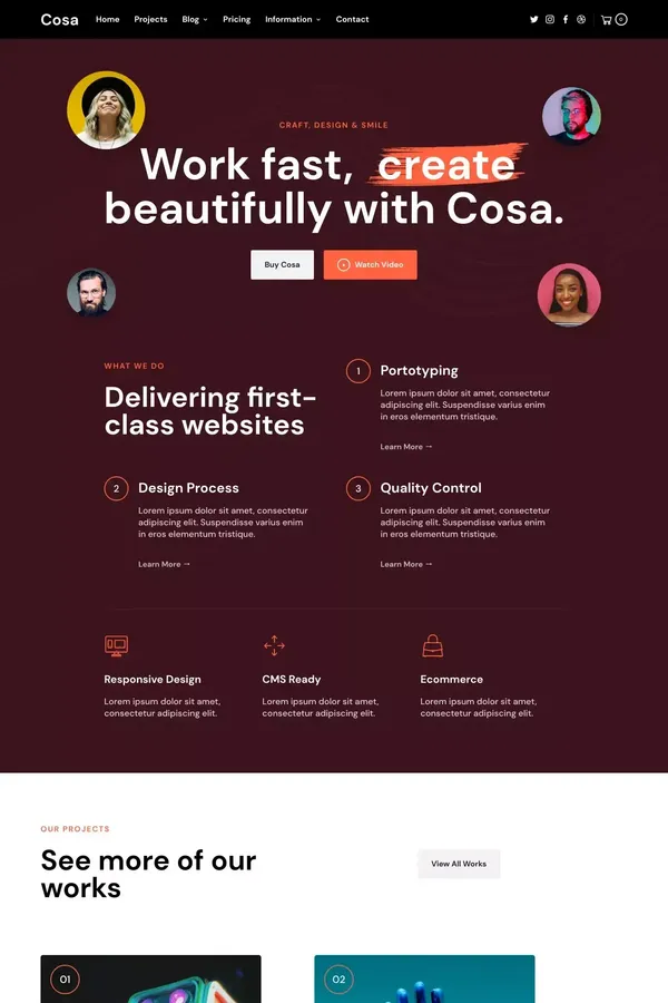 Cosa - Webflow HTML website template