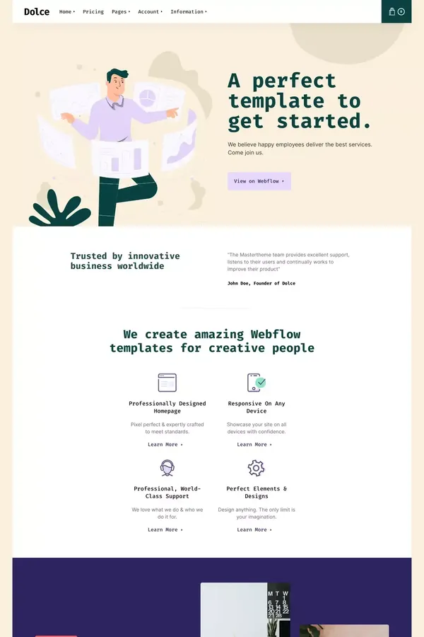 Dolce - Webflow Ecommerce website template