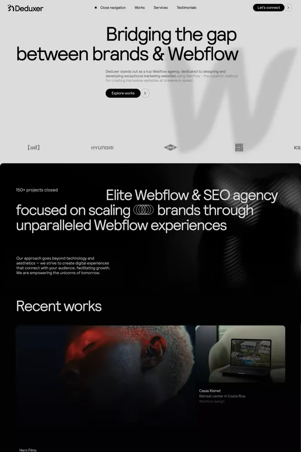Deduxer  - SEO, Design & Webflow Agency - Portfolio design inspiration