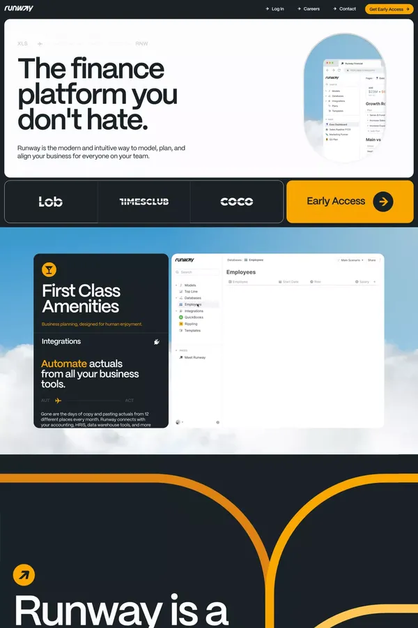 Runway Financial - Landing design inspiration