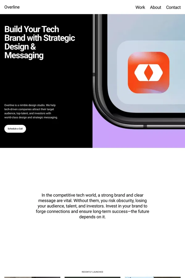 Overline | Build Your Tech Brand with Strategic Design & Messaging - website design inspiration