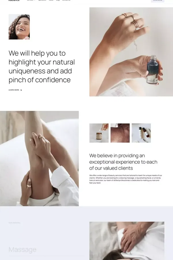 Radiance – Webflow HTML website template - Template design inspiration