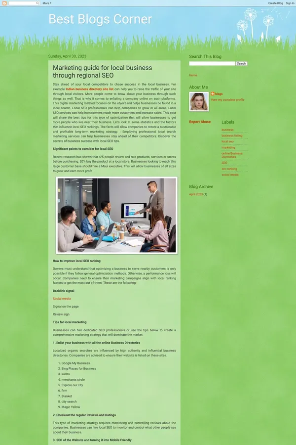 Best Blogs Corner: Marketing guide for local business through regional SEO - Blog design inspiration