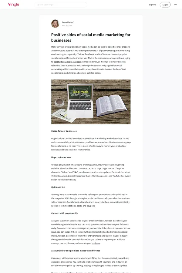 Positive sides of social media marketing for businesses - lizawillsion1 | SocialMedia, digitalmarketing, Marketing, Business, facebook | Vingle, Interest Network - Blog design inspiration