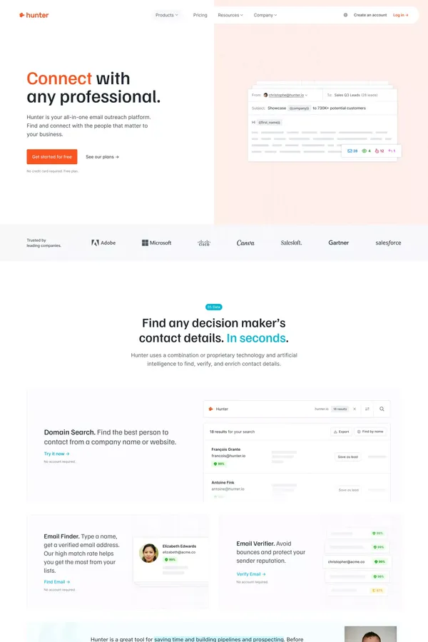 Find email addresses in seconds • Hunter (Email Hunter)