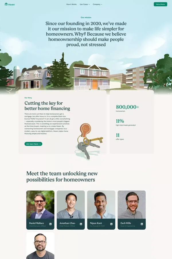 Learn more about team Haven – Haven - About Us  design inspiration