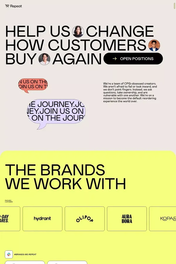 Repeat | Company - About Us  design inspiration