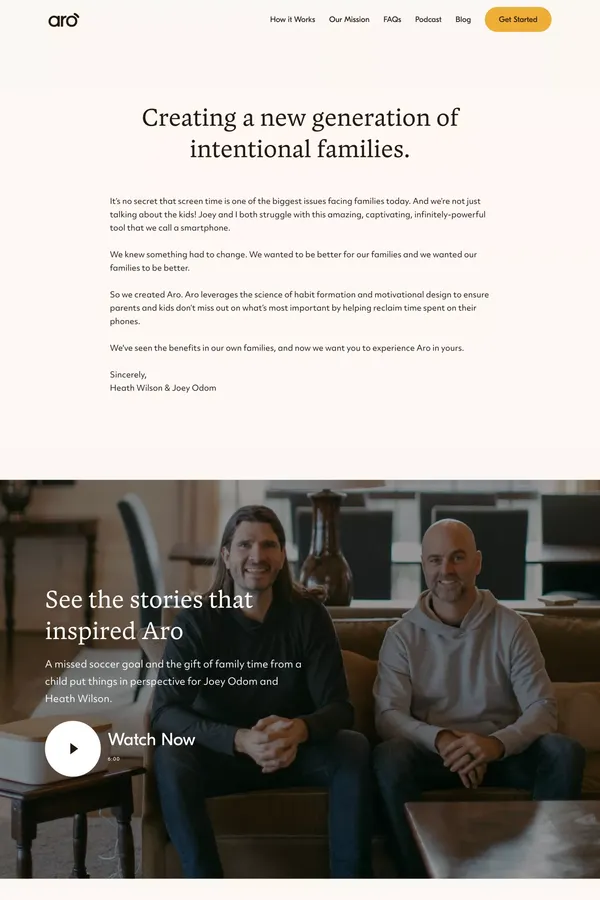 Aro | Our Mission - About Us  design inspiration