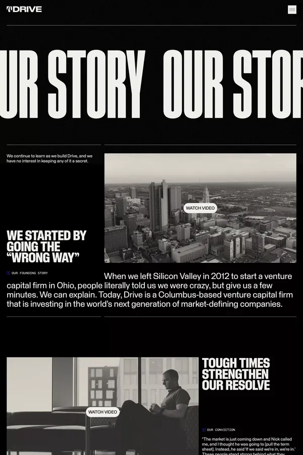 Drive Capital - Stories - About Us  design inspiration