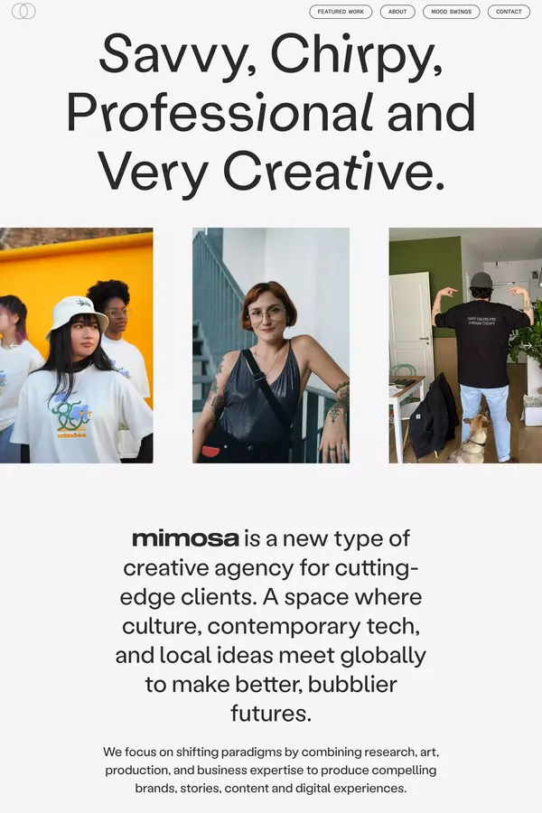About mimosa - Brand consultancy and creative agency - About Us  design inspiration