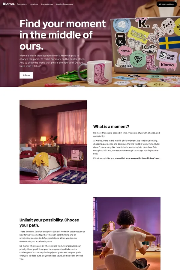 Start your next career | Klarna Careers - Career design inspiration