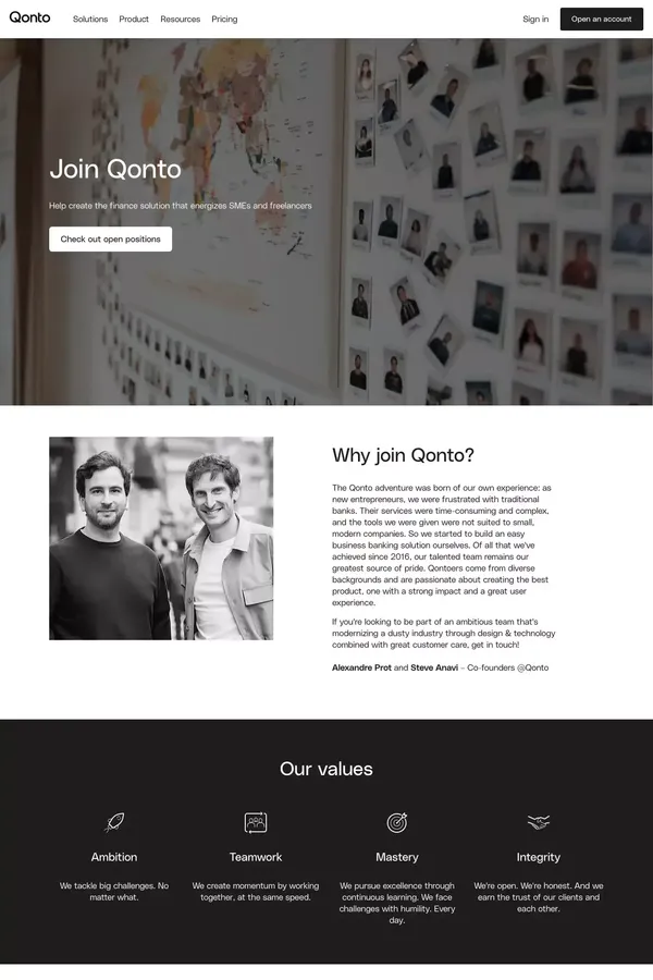 Qonto - Careers - Join the team - Career design inspiration