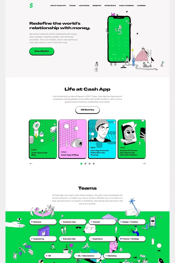 Cash App Careers - Career design inspiration